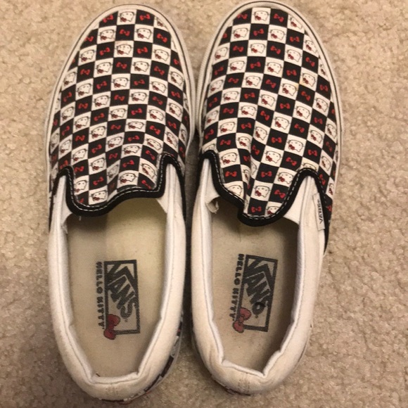 hello kitty vans slip ons